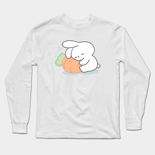 Cute Bunny, sleeping rabbit, sleepy bunny Long Sleeve T-Shirt by LoppiTokki